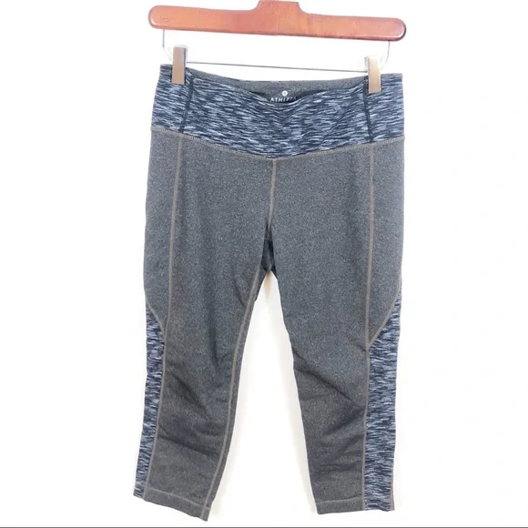 ATHLETA Splits Revelation Gray Blue Crop Leggings Medium - Picture 3 of 4